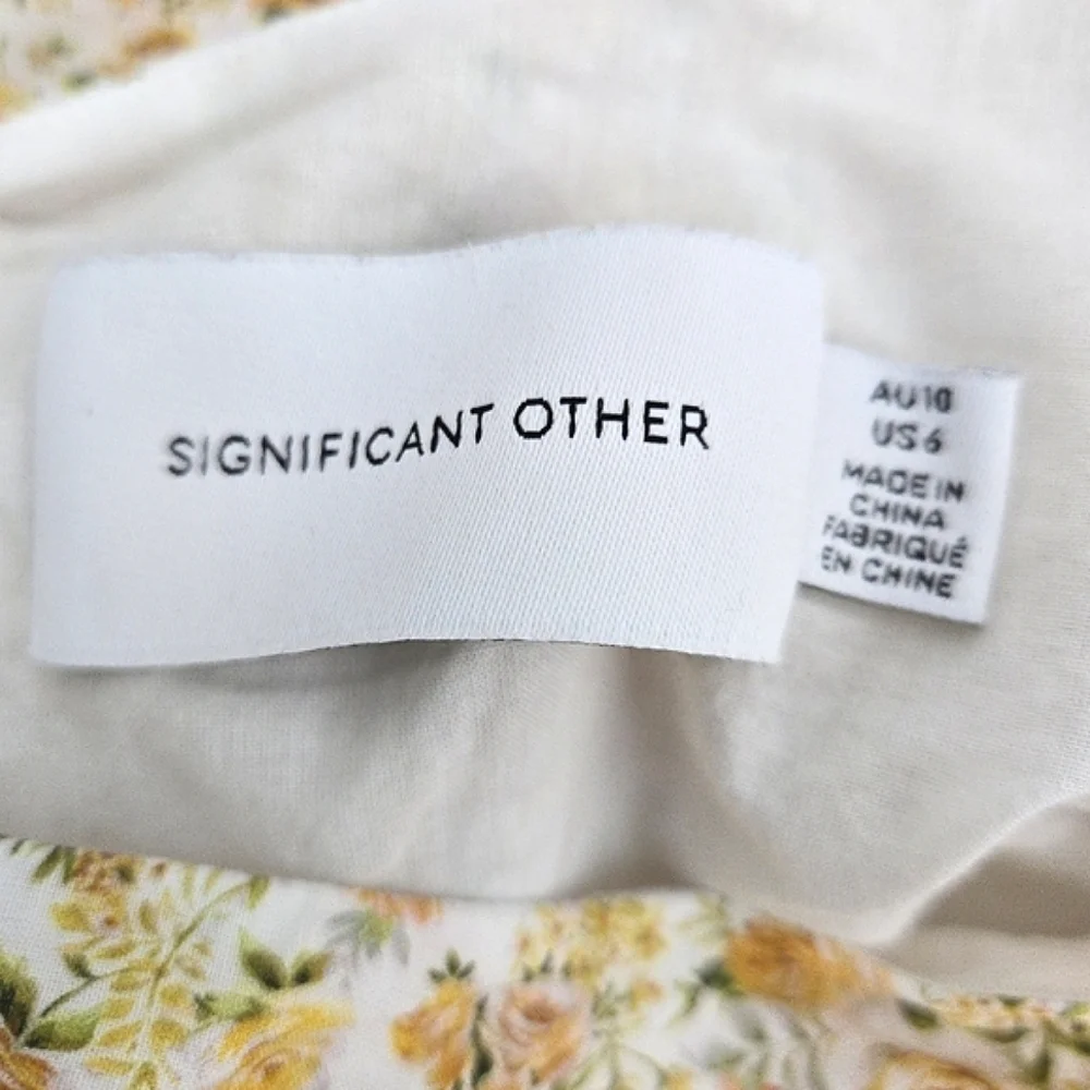 Anthropologie Significant‎ Other Balloon Sleeves Cropped Blouse Ditsy Flo…